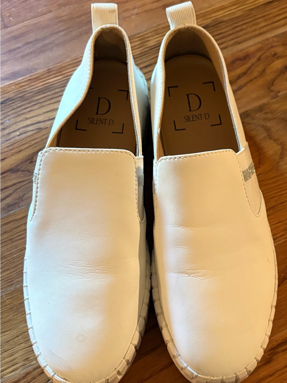Silent D “Becca” Platform Slip-On Sneakers, White, Size 6.5